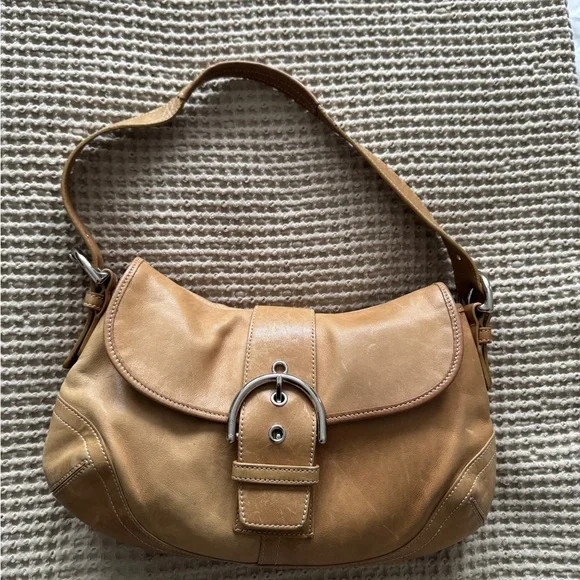 Coach Vintage Tan Leather SoHo Flap Bag with matching wallet - Picture 4 of 7